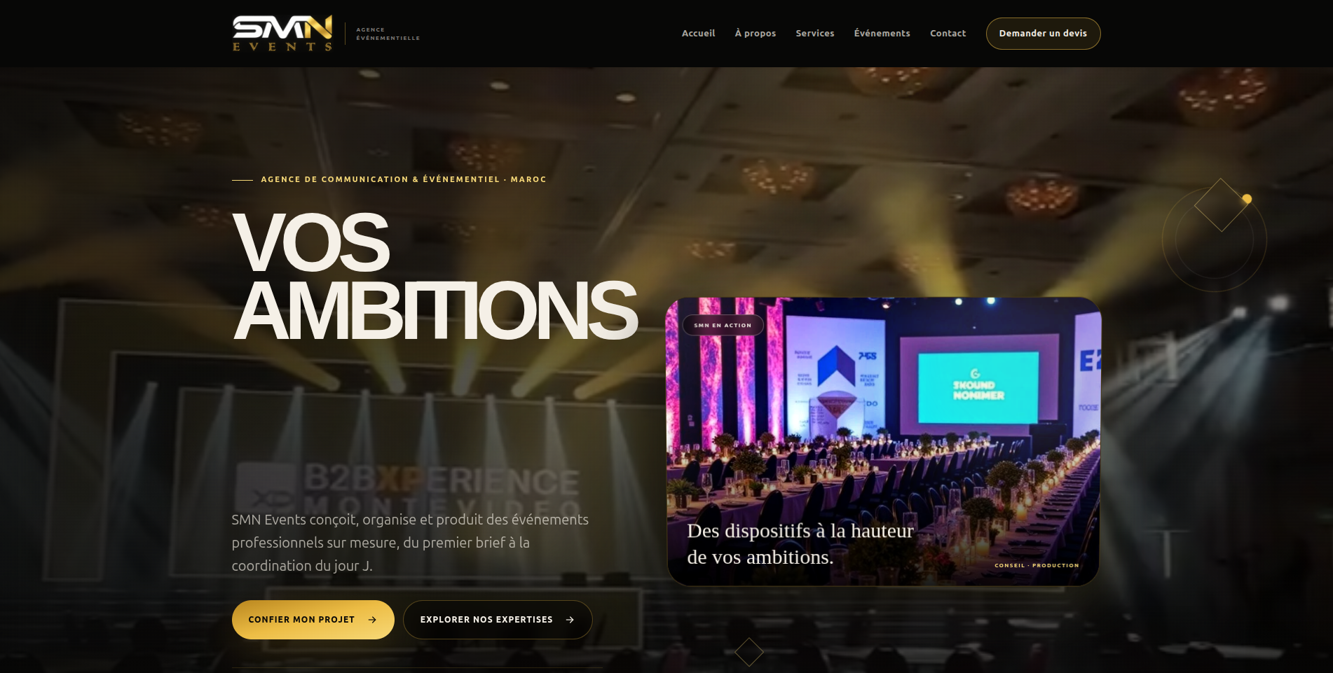 Screenshot of SMN Events – Event & Communication Agency Website